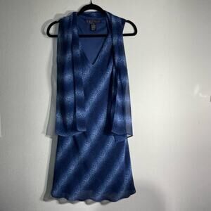 Wild Thyme Blue Ombre Leopard Sheath Dress with Shawl 16